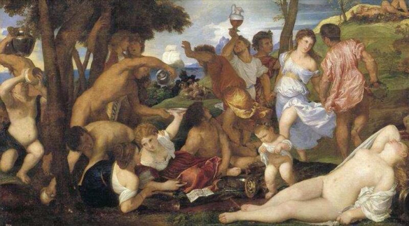 “La bacanal de los andrios” de Tiziano Vecell